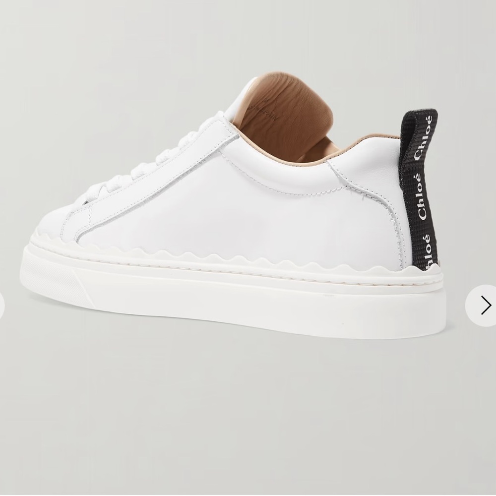 CHLOE Lauren scalloped leather sneakers size 41